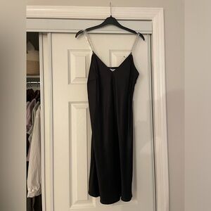 NWT Primark Black Satin Slip Dress Size 8